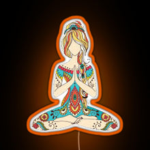 Load image into Gallery viewer, Yoga Girl RGB neon sign orange