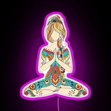 Load image into Gallery viewer, Yoga Girl RGB neon sign  pink