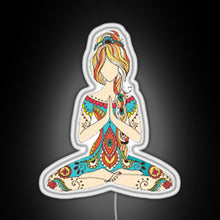 Load image into Gallery viewer, Yoga Girl RGB neon sign white 