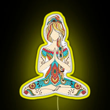 Load image into Gallery viewer, Yoga Girl RGB neon sign yellow