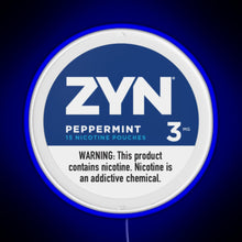 Load image into Gallery viewer, Zyn Peppermint 3mg RGB neon sign blue
