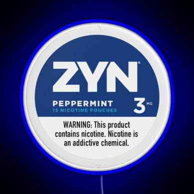 Zyn Peppermint 3mg RGB neon sign blue