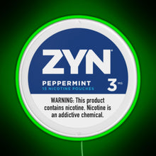 Load image into Gallery viewer, Zyn Peppermint 3mg RGB neon sign green