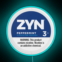 Load image into Gallery viewer, Zyn Peppermint 3mg RGB neon sign lightblue 