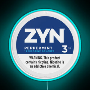 Zyn Peppermint 3mg RGB neon sign lightblue 