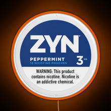 Load image into Gallery viewer, Zyn Peppermint 3mg RGB neon sign orange