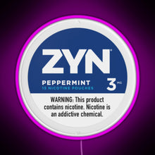 Load image into Gallery viewer, Zyn Peppermint 3mg RGB neon sign  pink