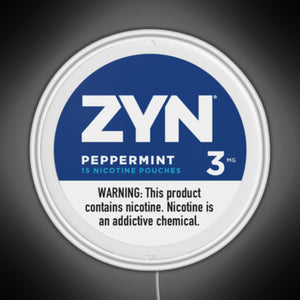 Zyn Peppermint 3mg RGB neon sign white 