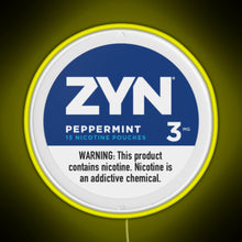 Load image into Gallery viewer, Zyn Peppermint 3mg RGB neon sign yellow