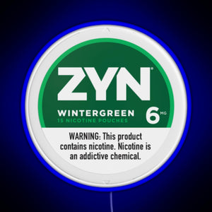 Zyn Wintergreen 6mg RGB neon sign blue