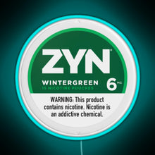 Load image into Gallery viewer, Zyn Wintergreen 6mg RGB neon sign lightblue 