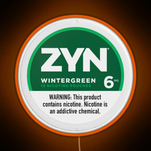 Zyn Wintergreen 6mg RGB neon sign orange