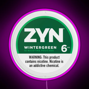 Zyn Wintergreen 6mg RGB neon sign  pink